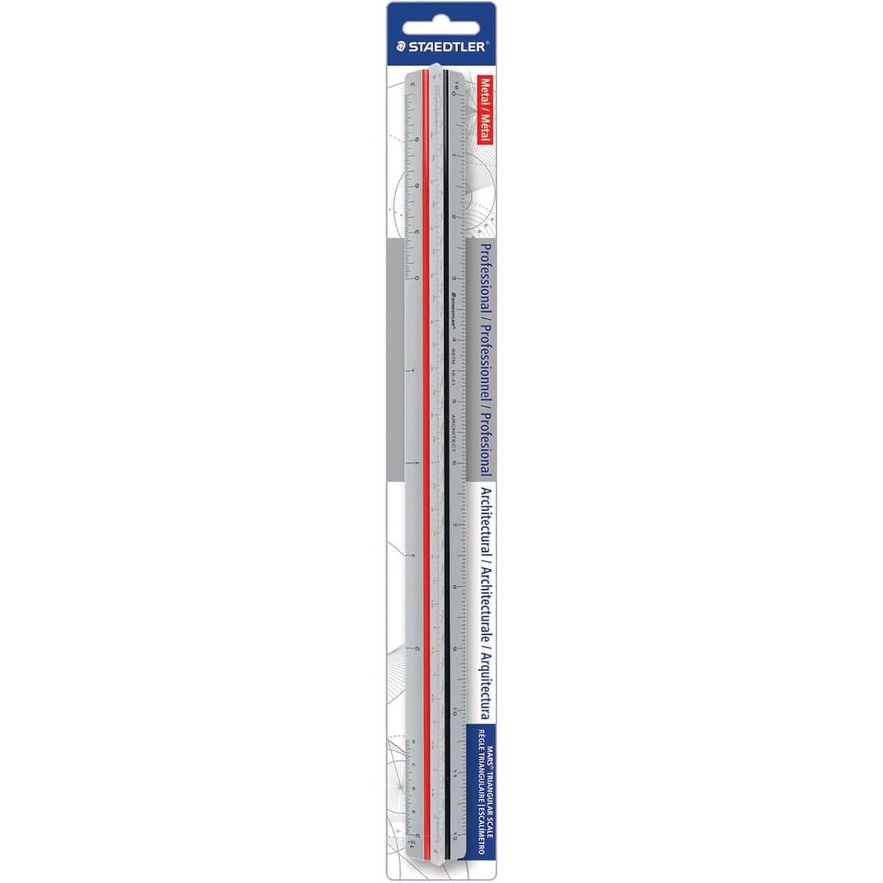 STAEDTLER® 12" Gray Professional Architectural Triangular Scale Metal Ruler